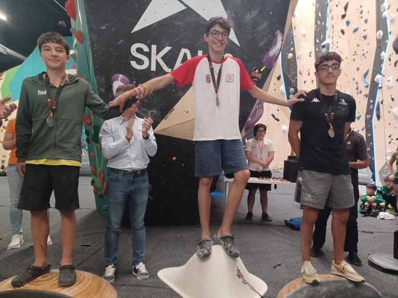 El emeritense Iker García logra la medalla de bronce en el Campeonato de España de Escalada en Edad Escolar celebrado el pasado fin de semana en Burgo