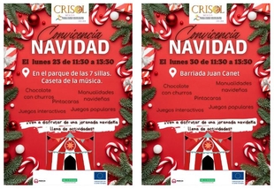 El Programa Crisol organiza dos convivencias navideñas en el Parque de las VII Sillas y Juan Canet