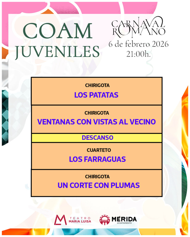 Seleccionado el jurado del Concurso de Agrupaciones Juveniles del Carnaval Romano 2026